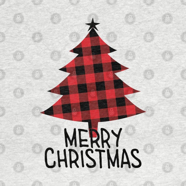 Merry Christmas Tree design, Plaid, Checkered, Christmas Shirt by ABcreative